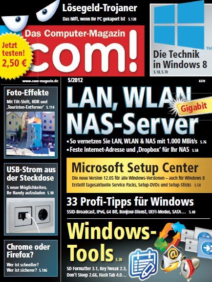 Cover: com ! Das Computermagazin Mai No 05 2012