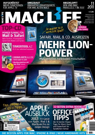 Cover: MacLife Magazin 11 2011 Cover: MacLife Magazin 11 2011